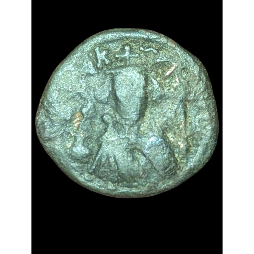 Islamic ARAB Byzantine Period UMAYYAD Æ Fals,  Three Standing Caliphate 685-690 - Picture 2 of 3